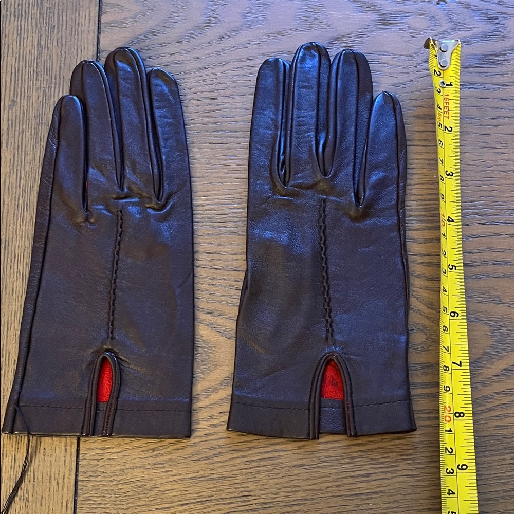 Superb Elegant Brown Leather Gloves sz 8
